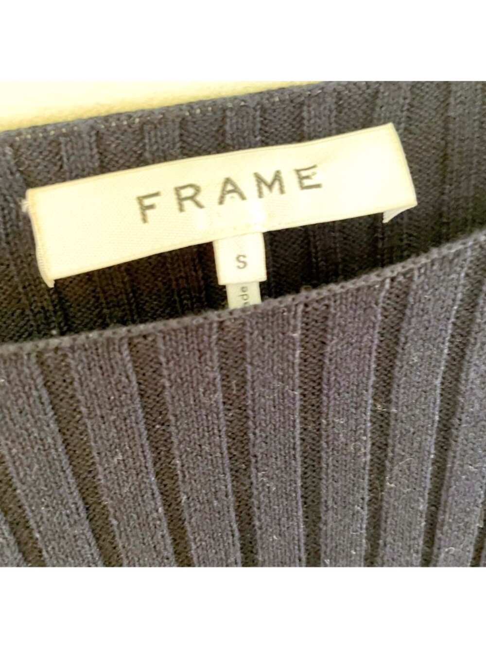 Frame Navy Blue Ribbed Sweater, Size Small - Picture 3 of 4